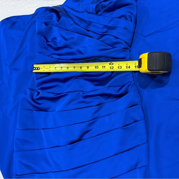 David's Bridal womens Royal Blue Strapless Maxi Dress Size 8 - Picture 6 of 14